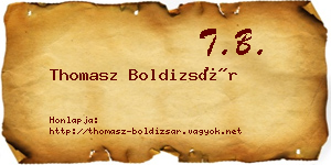 Thomasz Boldizsár névjegykártya